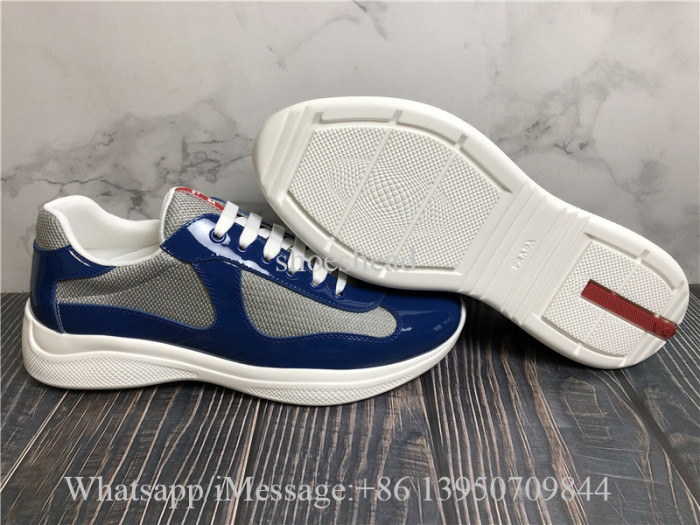 Prada America's Cup Soft Rubber And Bike Fabric Sneaker Blue