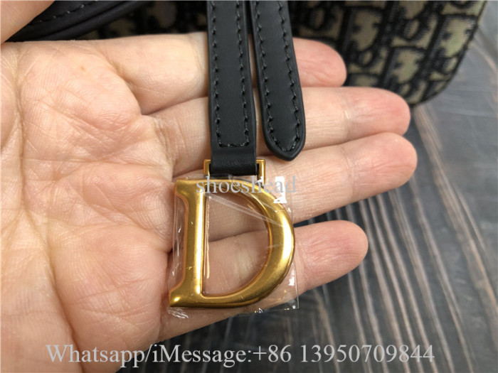 Original Dior Medium Saddle Pouch With Chain Blue Dior Oblique Jacquard And Smooth Calfskin