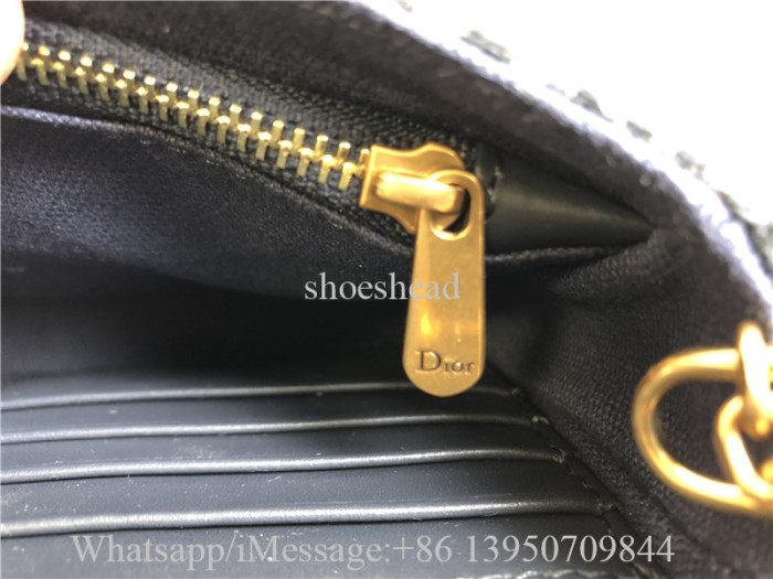 Original Dior Medium Saddle Pouch With Chain Blue Dior Oblique Jacquard And Smooth Calfskin