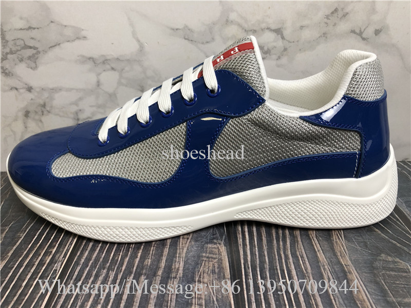 Prada America's Cup Soft Rubber And Bike Fabric Sneaker Blue