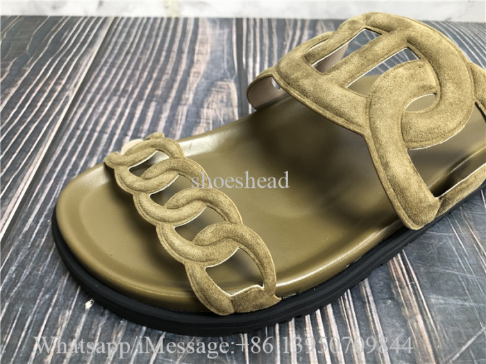 Hermes Green Mule Sandals