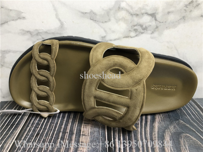 Hermes Green Mule Sandals