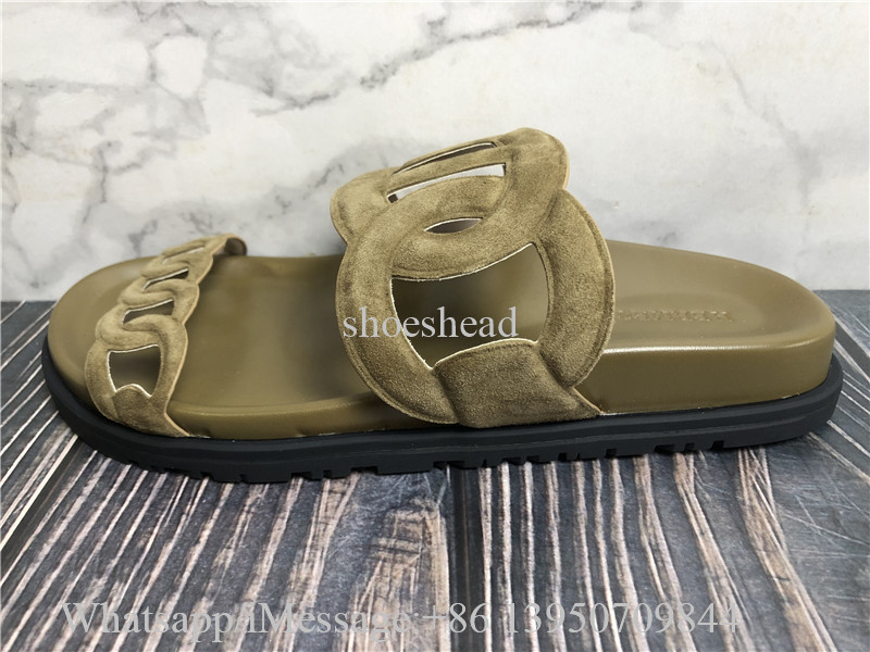 Hermes Green Mule Sandals