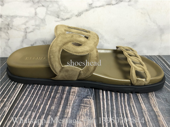 Hermes Green Mule Sandals