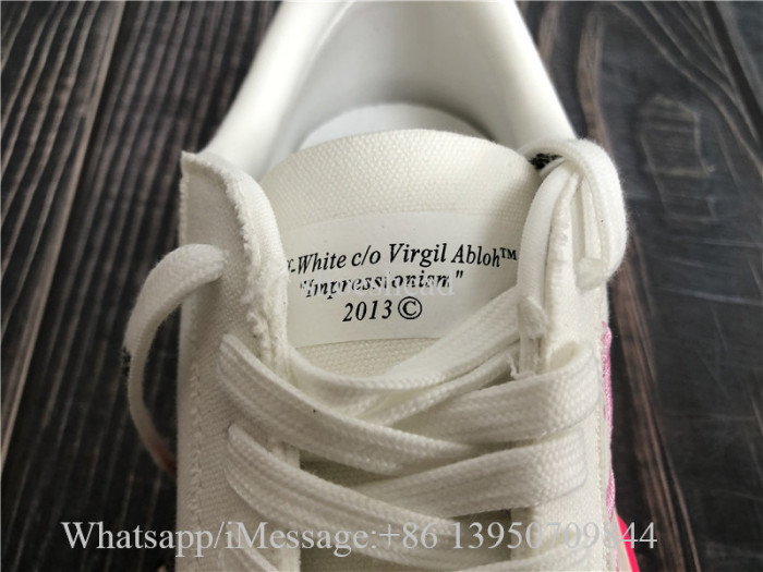 Off-White Vulcanized Low Top Sneakers White Canvas & Hot Pink