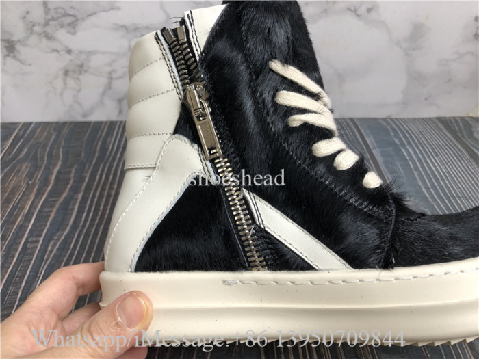 Rick Owens Geobasket Fur High Boots