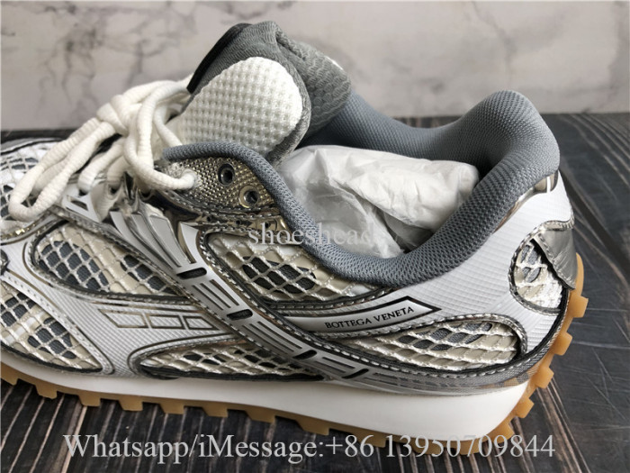 Bottega Veneta Orbit Metallic Sneaker Siliver White