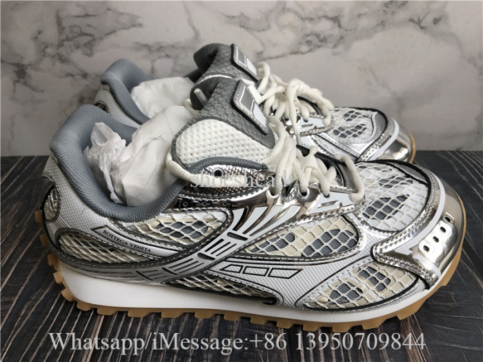 Bottega Veneta Orbit Metallic Sneaker Siliver White