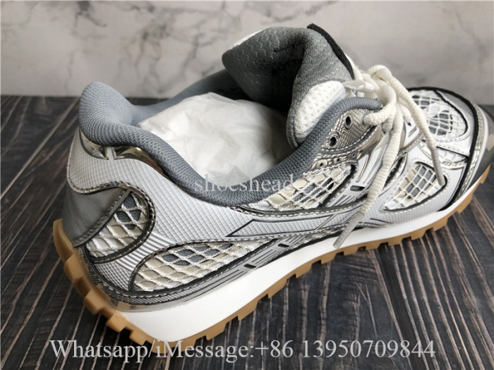 Bottega Veneta Orbit Metallic Sneaker Siliver White