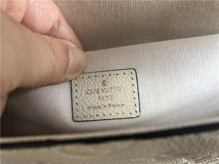 Original Louis Vuitton Felicie Pochette Cream in Calfskin Leather With Gold-tone