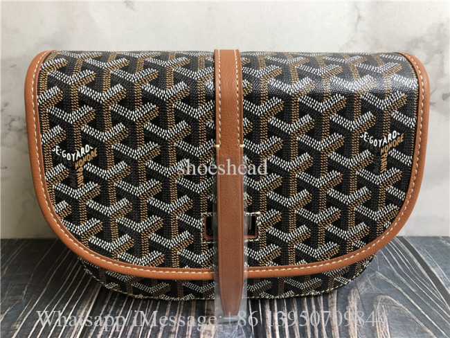 Original Goyard Belvedere II Messenger Bag Coated Canvas MM  Black Brown