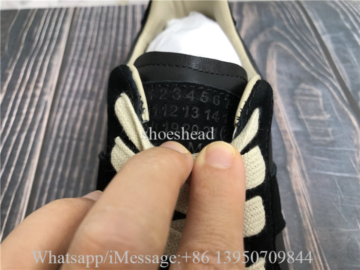 Maison Margiela Replica Leather And Suede Sneakers Black