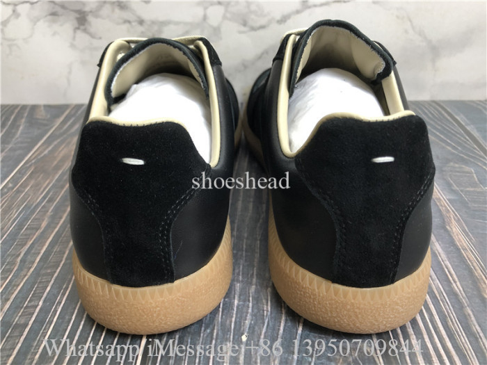 Maison Margiela Replica Leather And Suede Sneakers Black