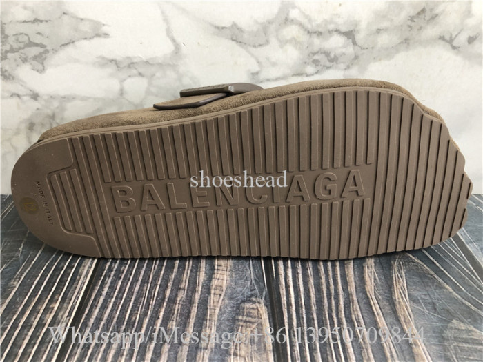 Balenciaga Brown Velvet Sandals Slipper