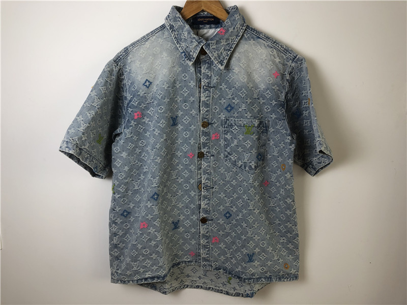 Louis Vuitton Short-Sleeved Denim Workwear Shirt & Carpenter Shorts