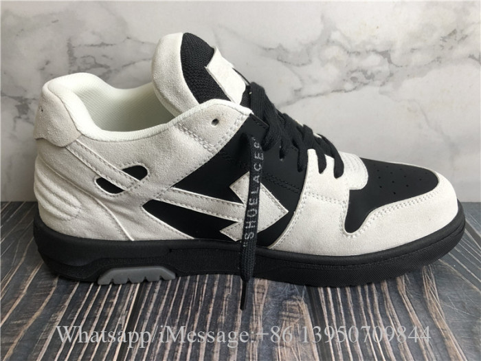 Off White Light Gray Black Out Of Office Suede Sneaker