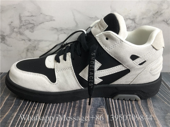 Off White Light Gray Black Out Of Office Suede Sneaker
