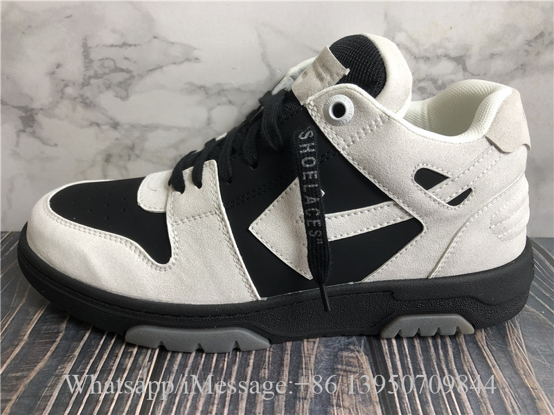 Off White Light Gray Black Out Of Office Suede Sneaker