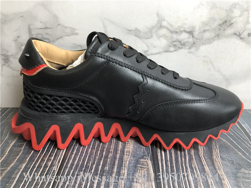 Christian Louboutin Black Leather Loubishark Low Top Sneaker