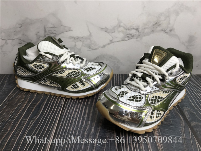 Bottega Veneta Orbit Metallic Sneaker Siliver Green