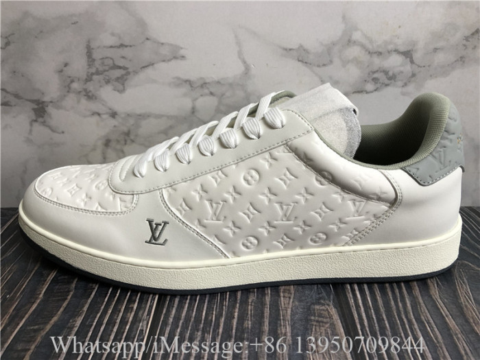 Louis Vuitton Rivoli Monogram Embossed White Grey Sneaker
