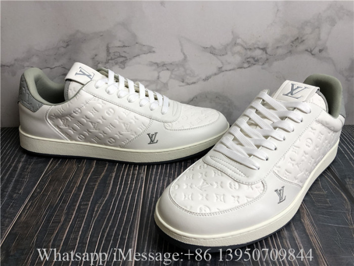 Louis Vuitton Rivoli Monogram Embossed White Grey Sneaker