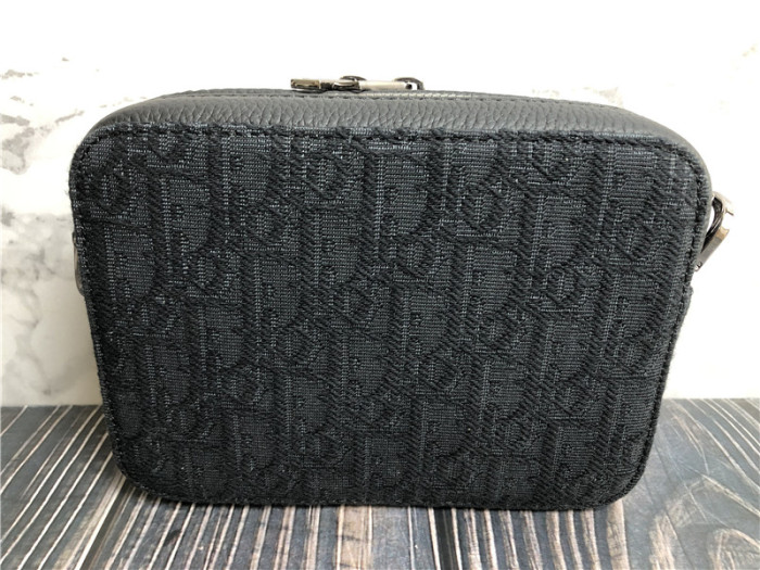 Original Christian Dior Oblique Double Zipped Pouch Crossbody Bag