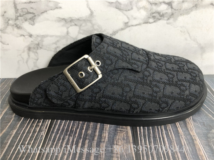 Dior Aqua Mule Black Dior Oblique Jacquard Sandals