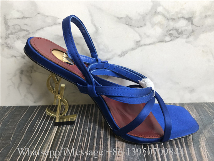 Saint Laurent YSL Gold-Root Lace-up Sandals High Heels