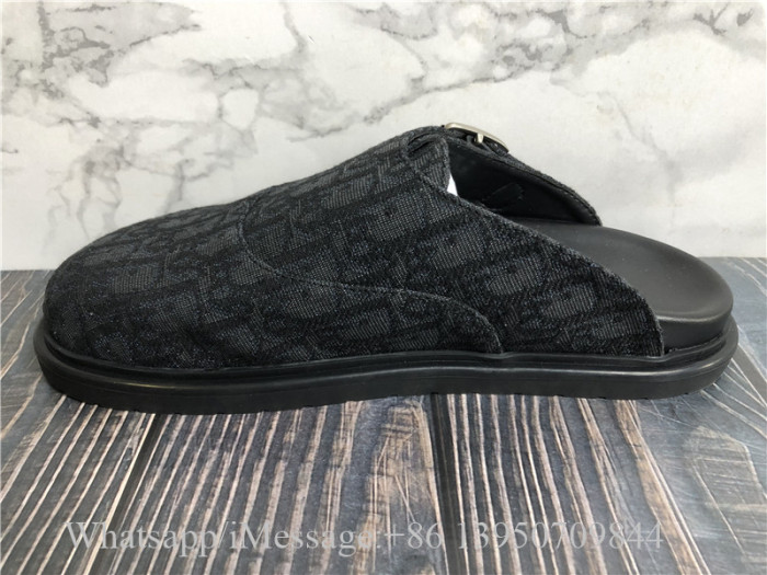 Dior Aqua Mule Black Dior Oblique Jacquard Sandals