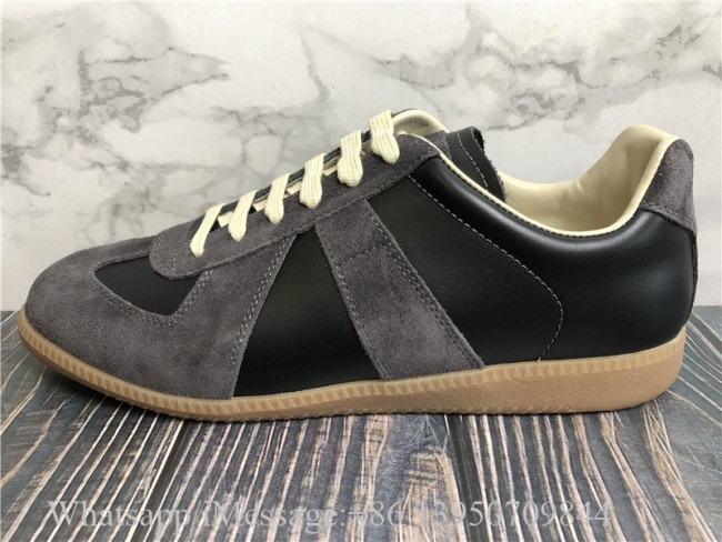 Maison Margiela Replica Leather And Suede Sneaker Black Brown
