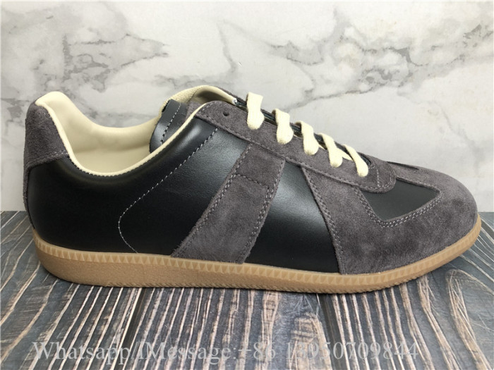 Maison Margiela Replica Leather And Suede Sneaker Black Brown