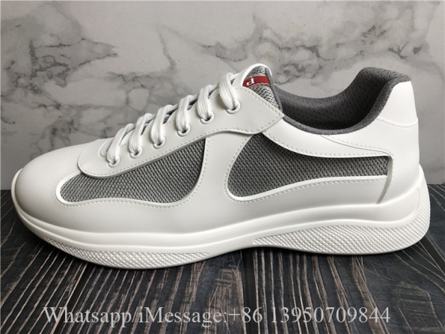 Prada America's Cup Soft Rubber And Bike Fabric Sneaker White