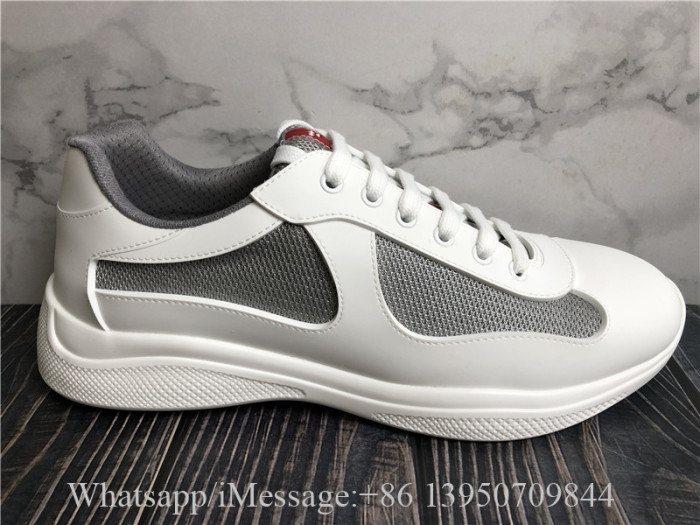 Prada America's Cup Soft Rubber And Bike Fabric Sneaker White
