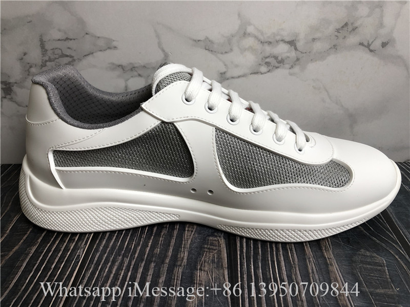 Prada America's Cup Soft Rubber And Bike Fabric Sneaker White