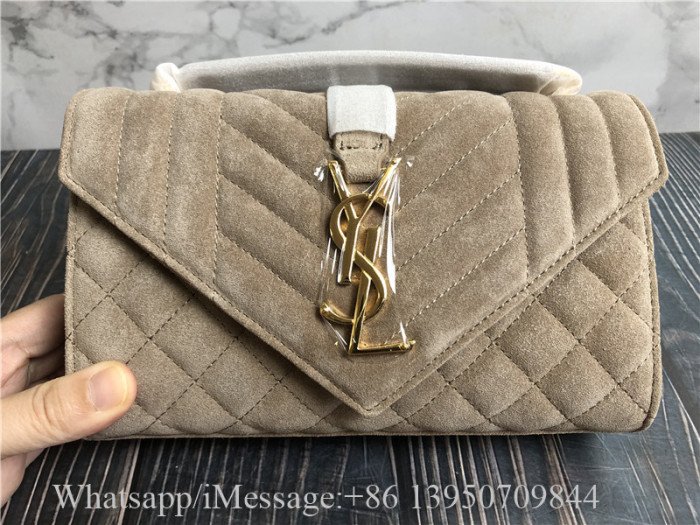 Original YSL Saint Laurent Medium Monogram Envelope Matelasse Suede Shoulder Bag