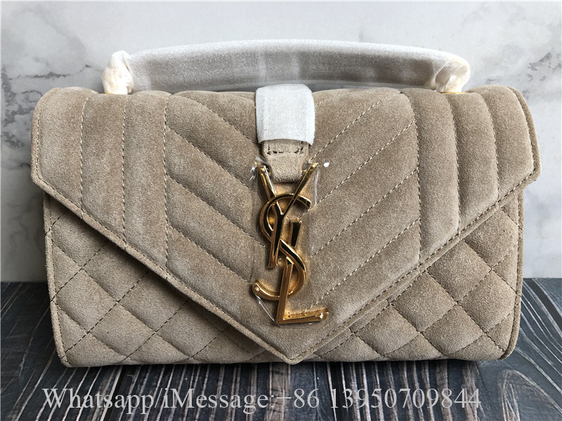 Original YSL Saint Laurent Medium Monogram Envelope Matelasse Suede Shoulder Bag