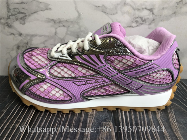 Bottega Veneta Orbit Sneaker Gloss Pink Silver
