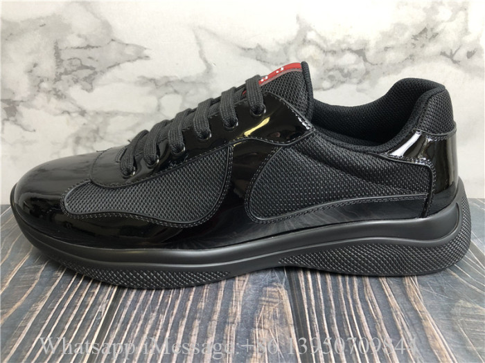 Prada America's Cup Soft Rubber And Bike Fabric Sneaker Black Red