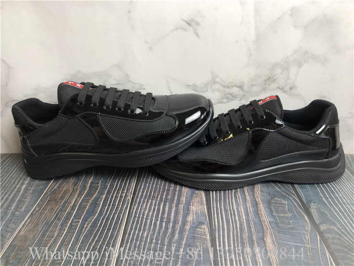Prada America's Cup Soft Rubber And Bike Fabric Sneaker Black Red