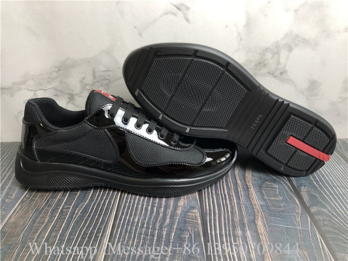 Prada America's Cup Soft Rubber And Bike Fabric Sneaker Black Red