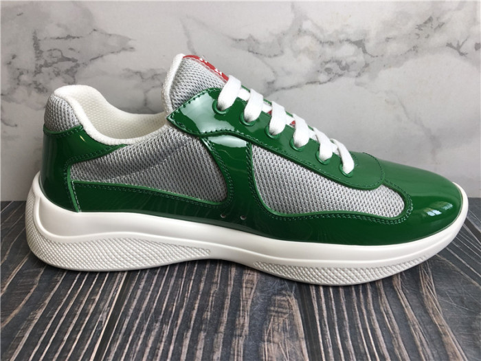 Prada America's Cup Soft Rubber And Bike Fabric Sneaker Green Grey