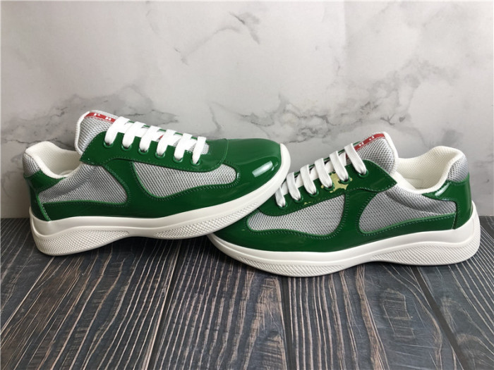 Prada America's Cup Soft Rubber And Bike Fabric Sneaker Green Grey