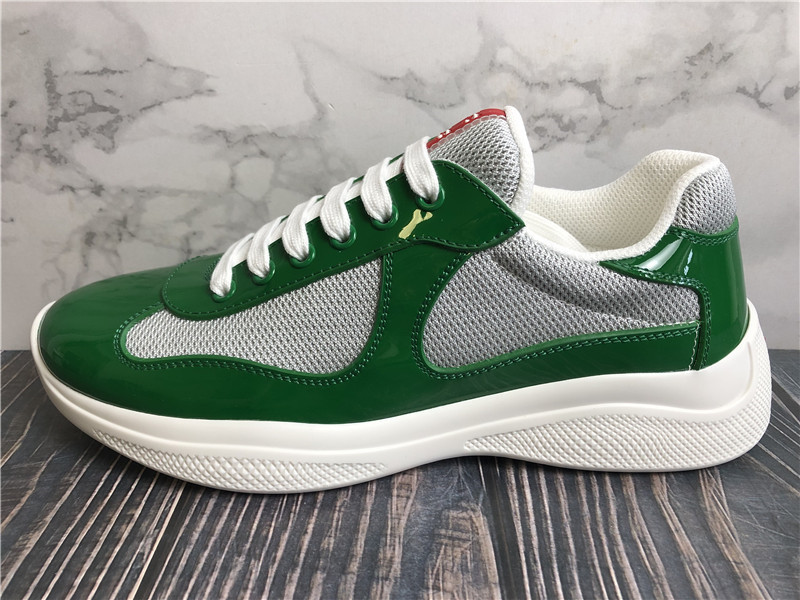 Prada America's Cup Soft Rubber And Bike Fabric Sneaker Green Grey