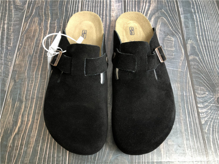 Birkenstock Boston Soft Footbed Black Suede Sandals
