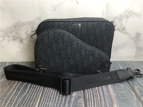 Original Dior Saddle Triple Pouch Black Dior Oblique Jacquard Bag
