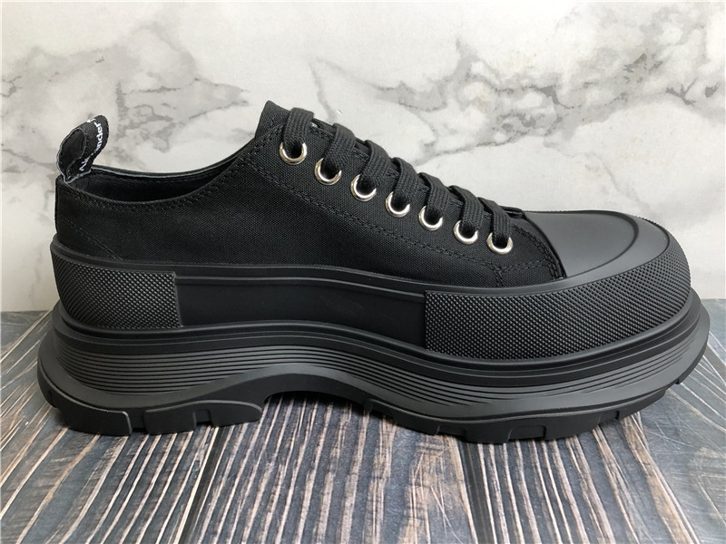 Alexander McQueen Tread Slick Low Lace Up Graffiti Black Sneaker