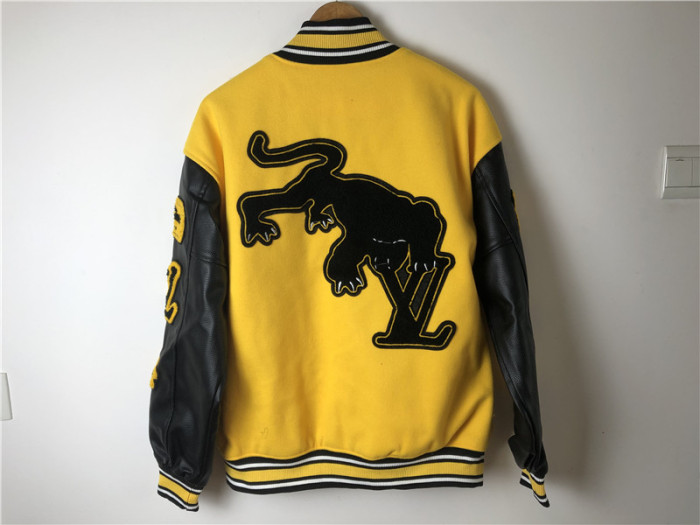 Louis Vuitton Graphic Print Varsity Jacket Yellow
