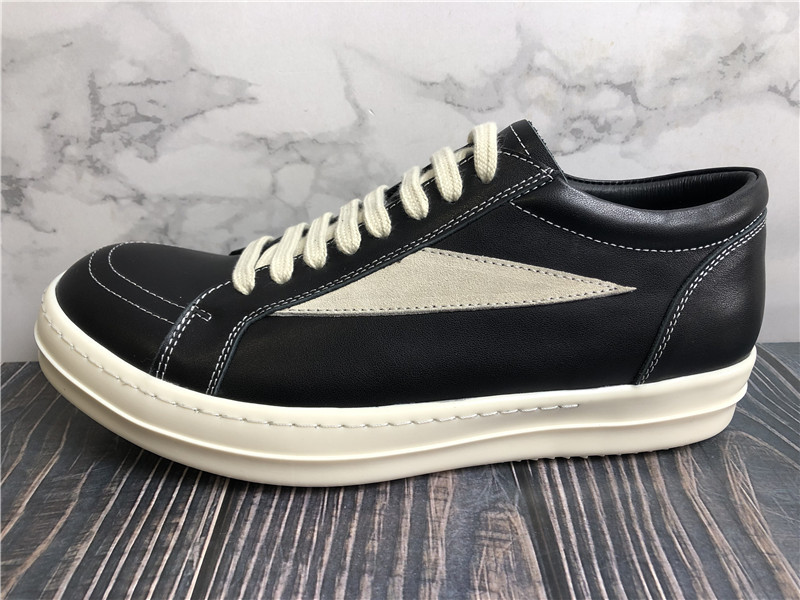 Rick Owens Leather Panelled Vintage Sneaker Black