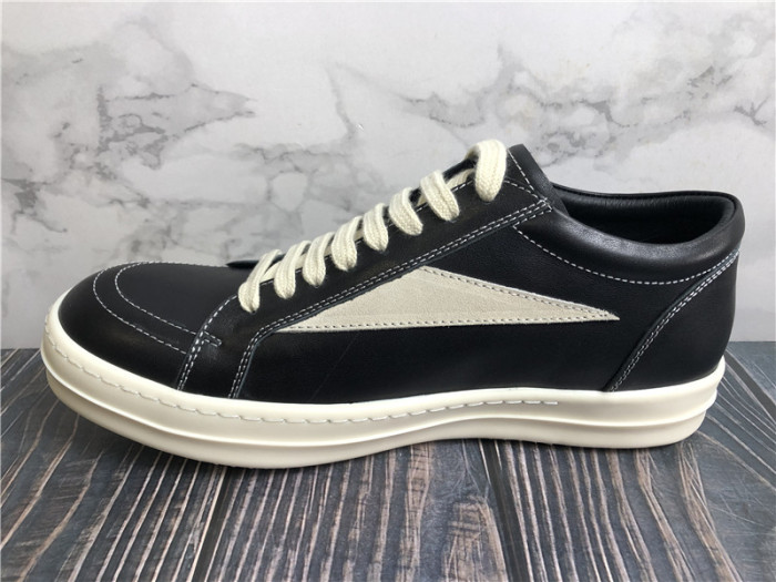 Rick Owens Leather Panelled Vintage Sneaker Black